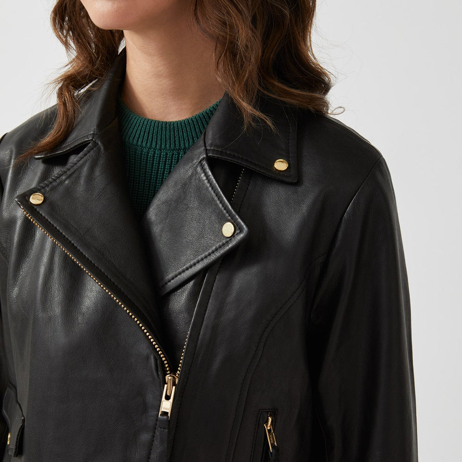 DUKES PLACE LEATHER BIKER BLACK