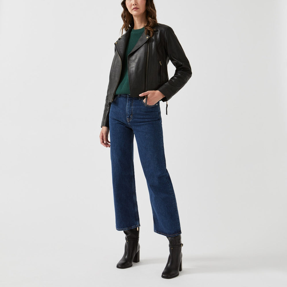 DUKES PLACE LEATHER BIKER BLACK