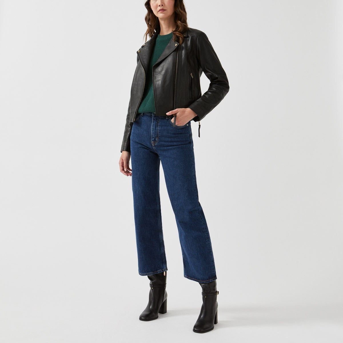 DUKES PLACE LEATHER BIKER BLACK
