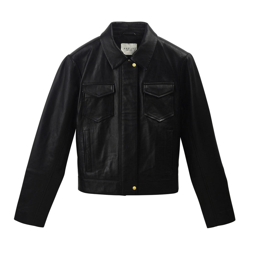 BAYLIS ROAD LEATHER BOMBER BLACK