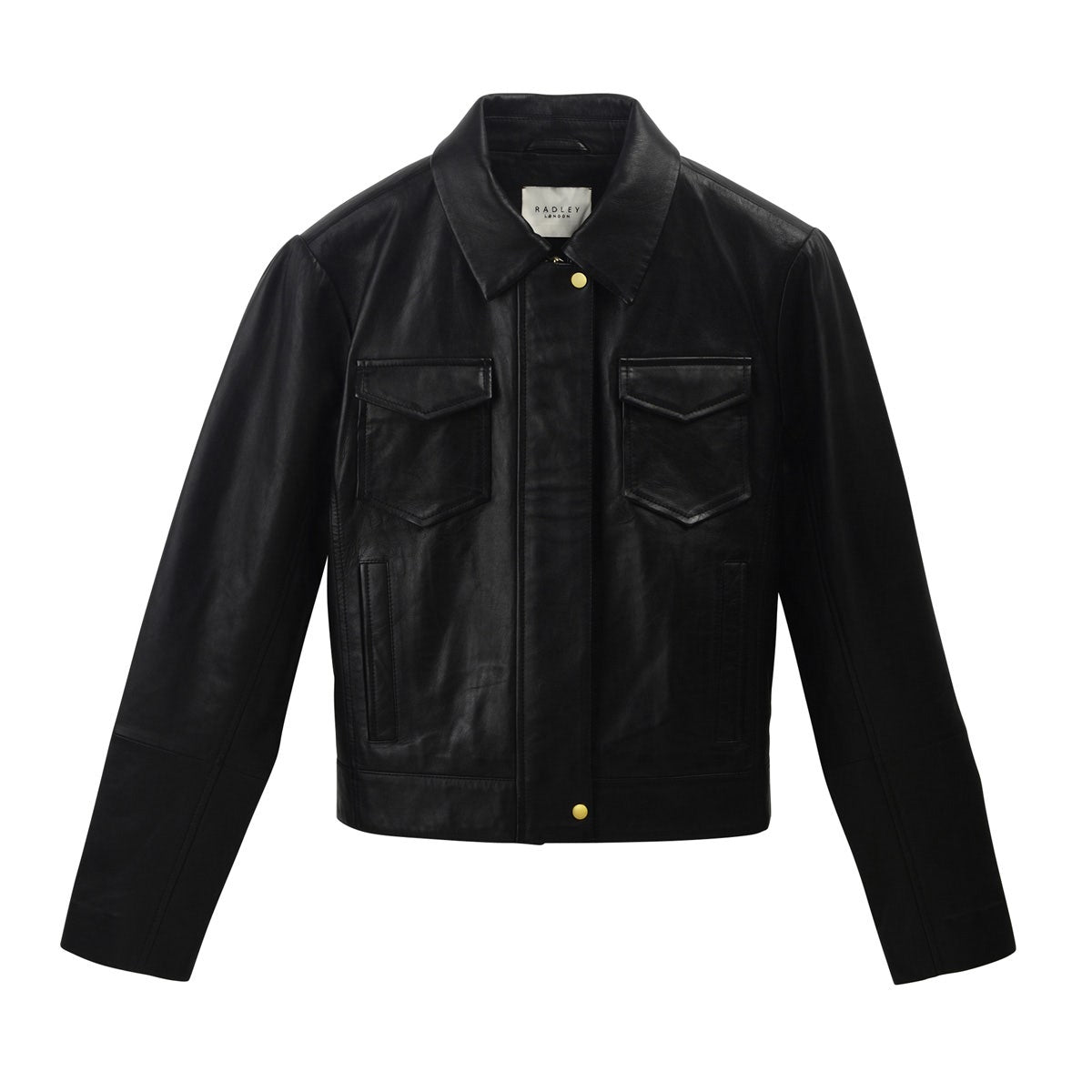 BAYLIS ROAD LEATHER BOMBER BLACK