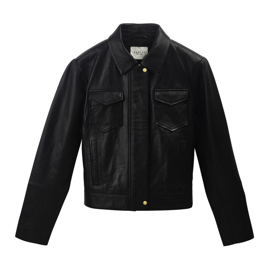 BAYLIS ROAD LEATHER BOMBER BLACK