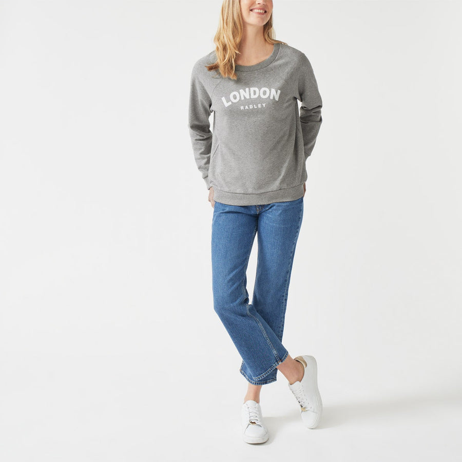 RADLEY LONDON PRINTED SWEATSHIRT GREY MARL