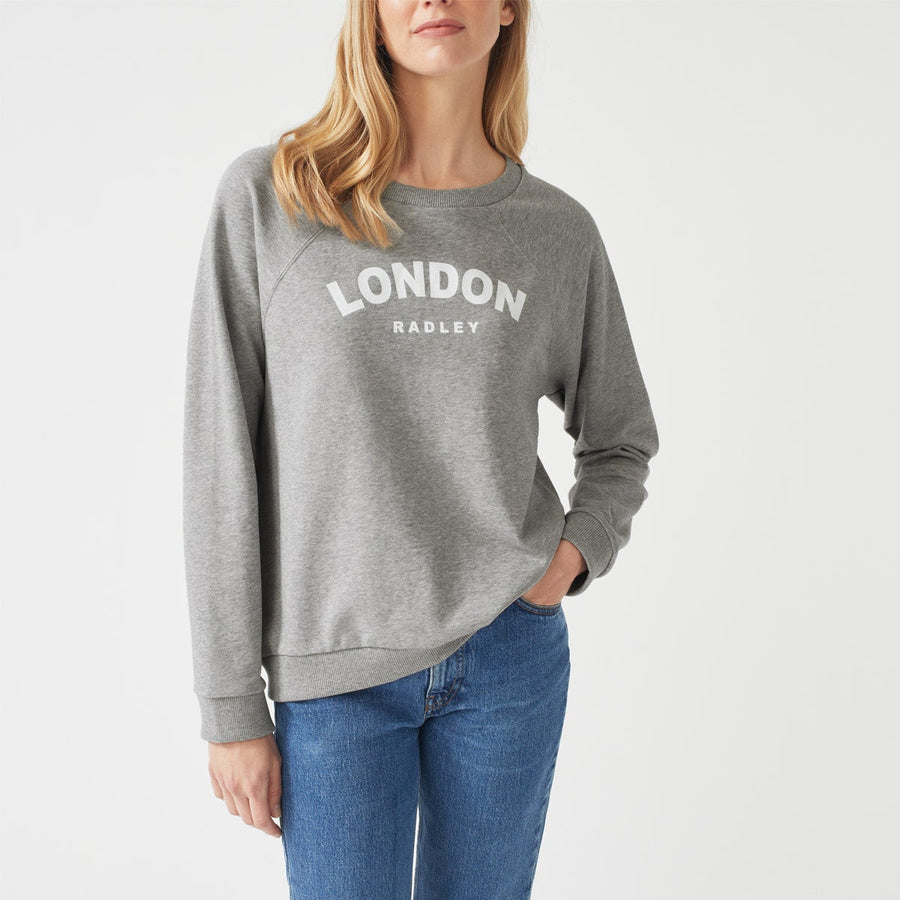 RADLEY LONDON PRINTED SWEATSHIRT GREY MARL