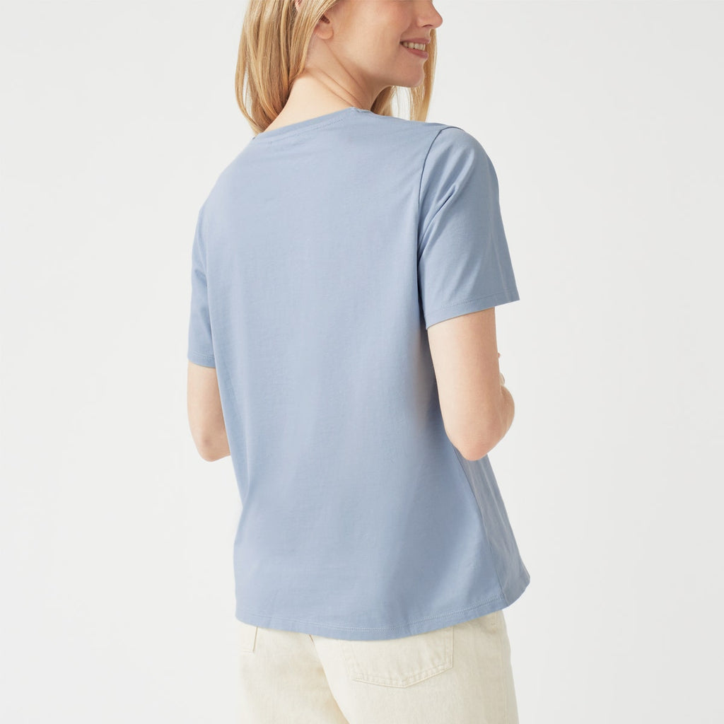RADLEY LONDON PRINTED CREW NECK T-SHIRT PALE BLUE