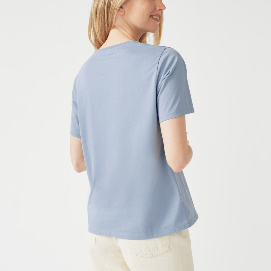 RADLEY LONDON PRINTED CREW NECK T-SHIRT PALE BLUE