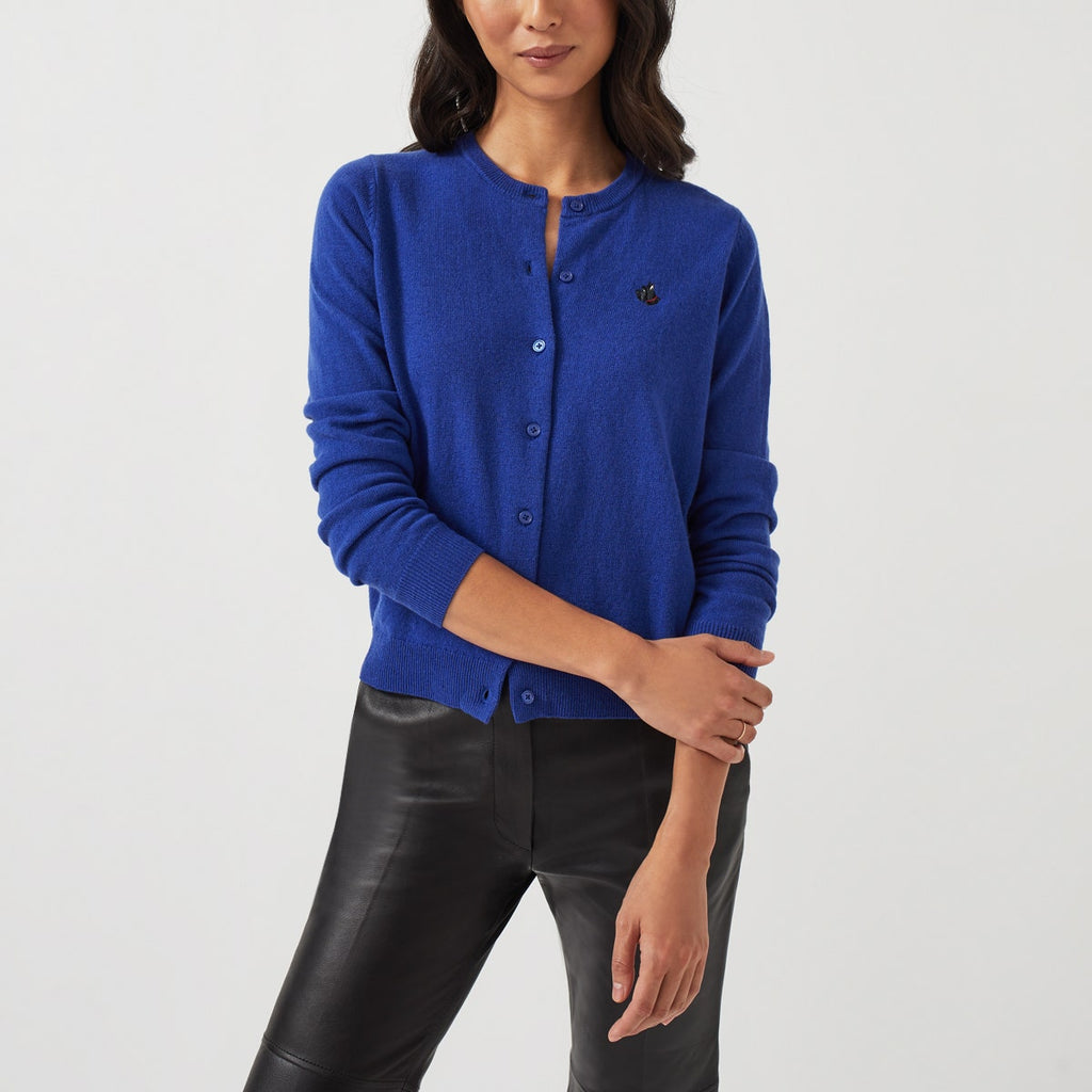RADLEY DOG EMBROIDERED CARDIGAN ROYAL BLUE