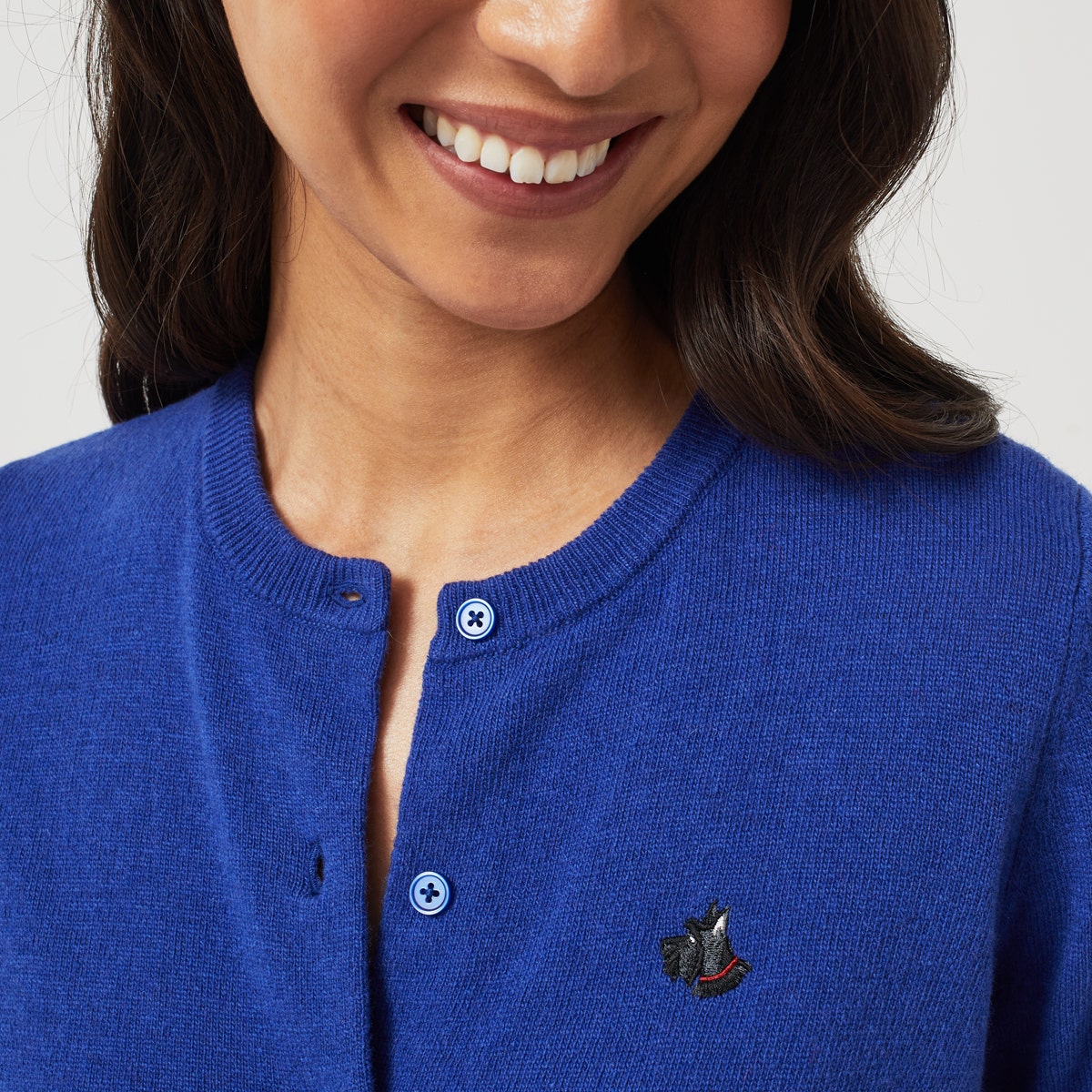 RADLEY DOG EMBROIDERED CARDIGAN ROYAL BLUE