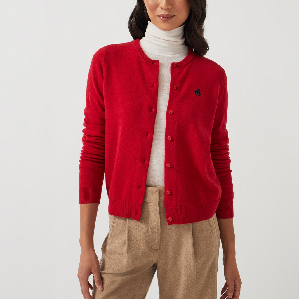 RADLEY DOG EMBROIDERED CARDIGAN CRIMSON