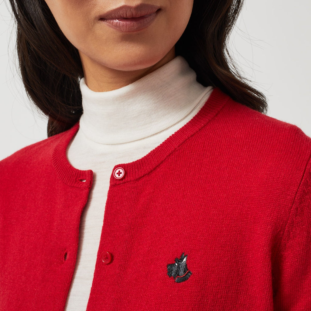 RADLEY DOG EMBROIDERED CARDIGAN CRIMSON