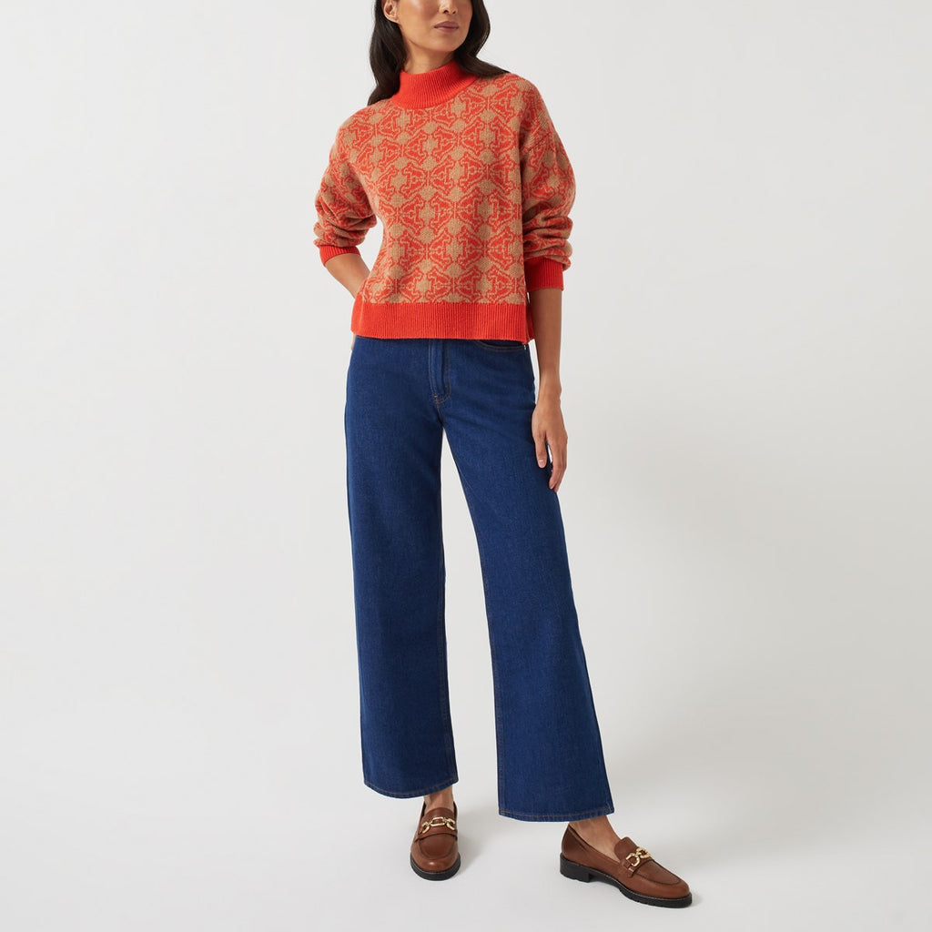 HEIRLOOM JACQUARD JUMPER ORANGE