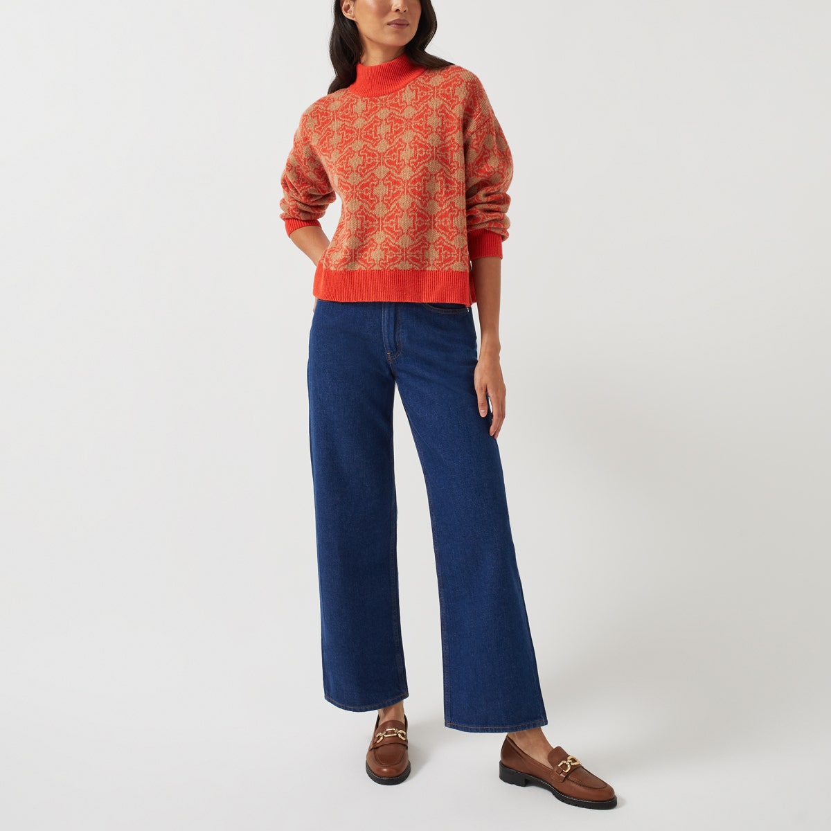 HEIRLOOM JACQUARD JUMPER ORANGE