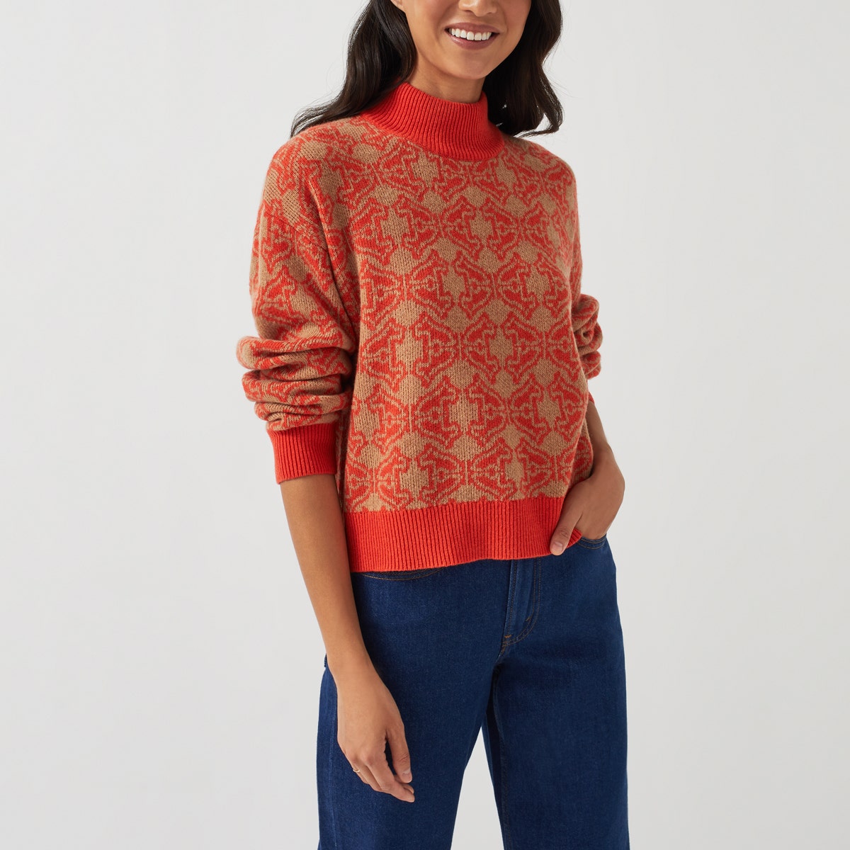 HEIRLOOM JACQUARD JUMPER ORANGE