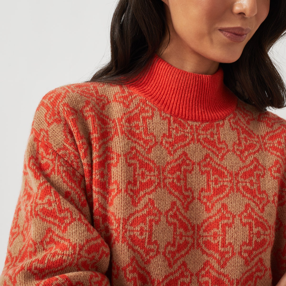 HEIRLOOM JACQUARD JUMPER ORANGE