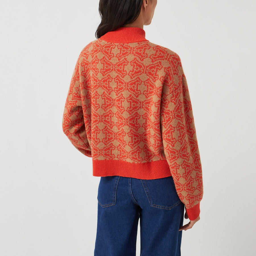 HEIRLOOM JACQUARD JUMPER ORANGE