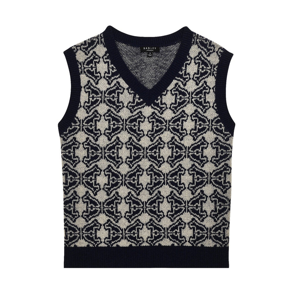 HEIRLOOM JACQUARD VEST NAVY