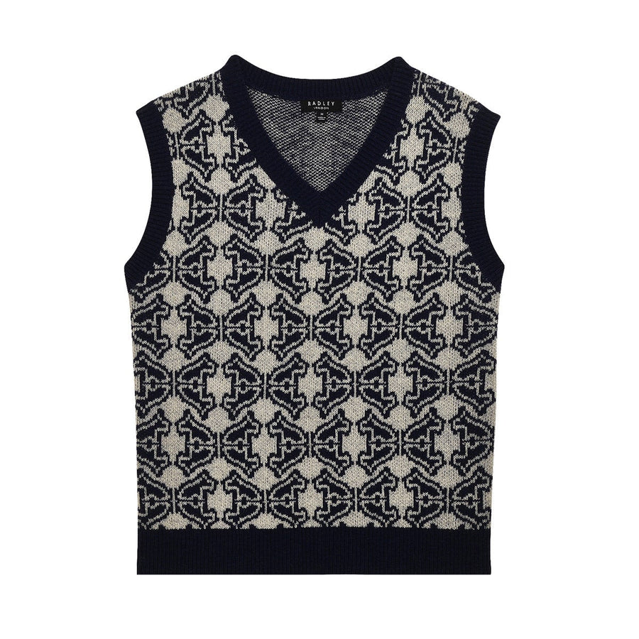 HEIRLOOM JACQUARD VEST NAVY