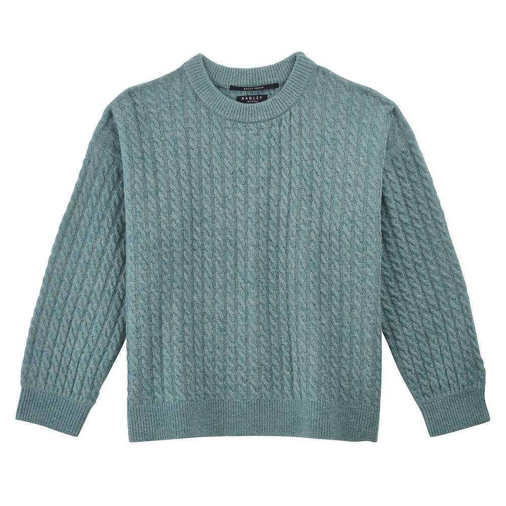 DUKES PLACE FLUFFY CABLE JUMPER ICE BLUE