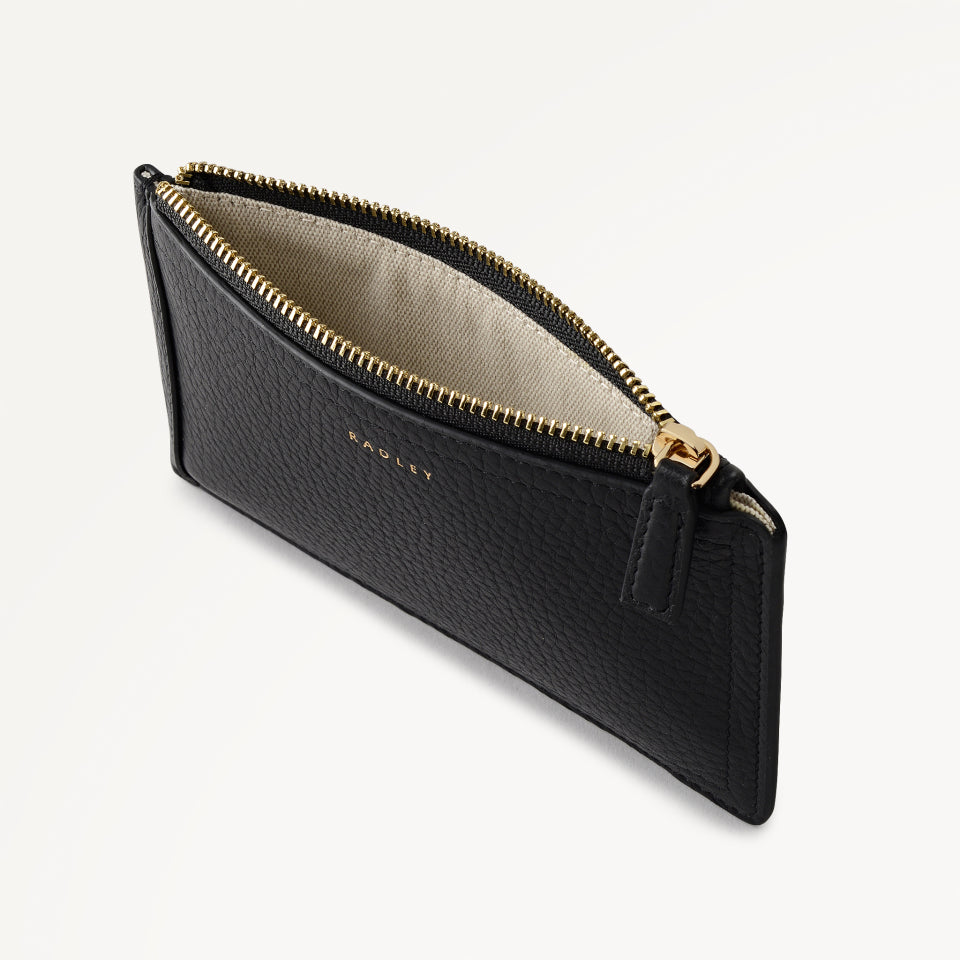 The Chancery Medium Zip Card & Coin Holder Black - 113242