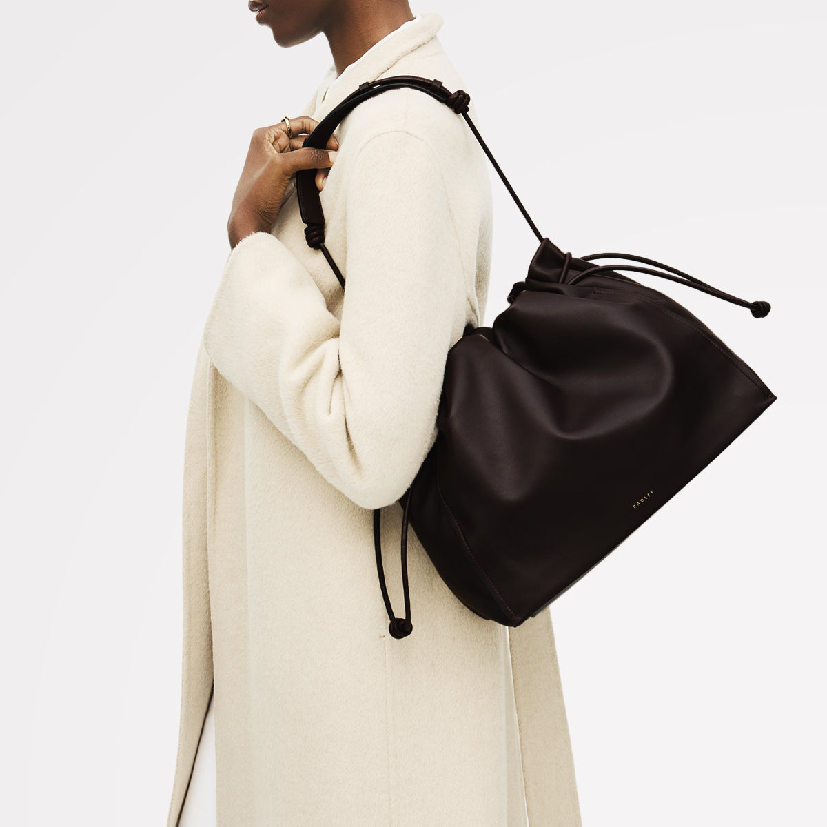 The Roxburgh Large Drawstring Shoulder Dark Oak - 113067