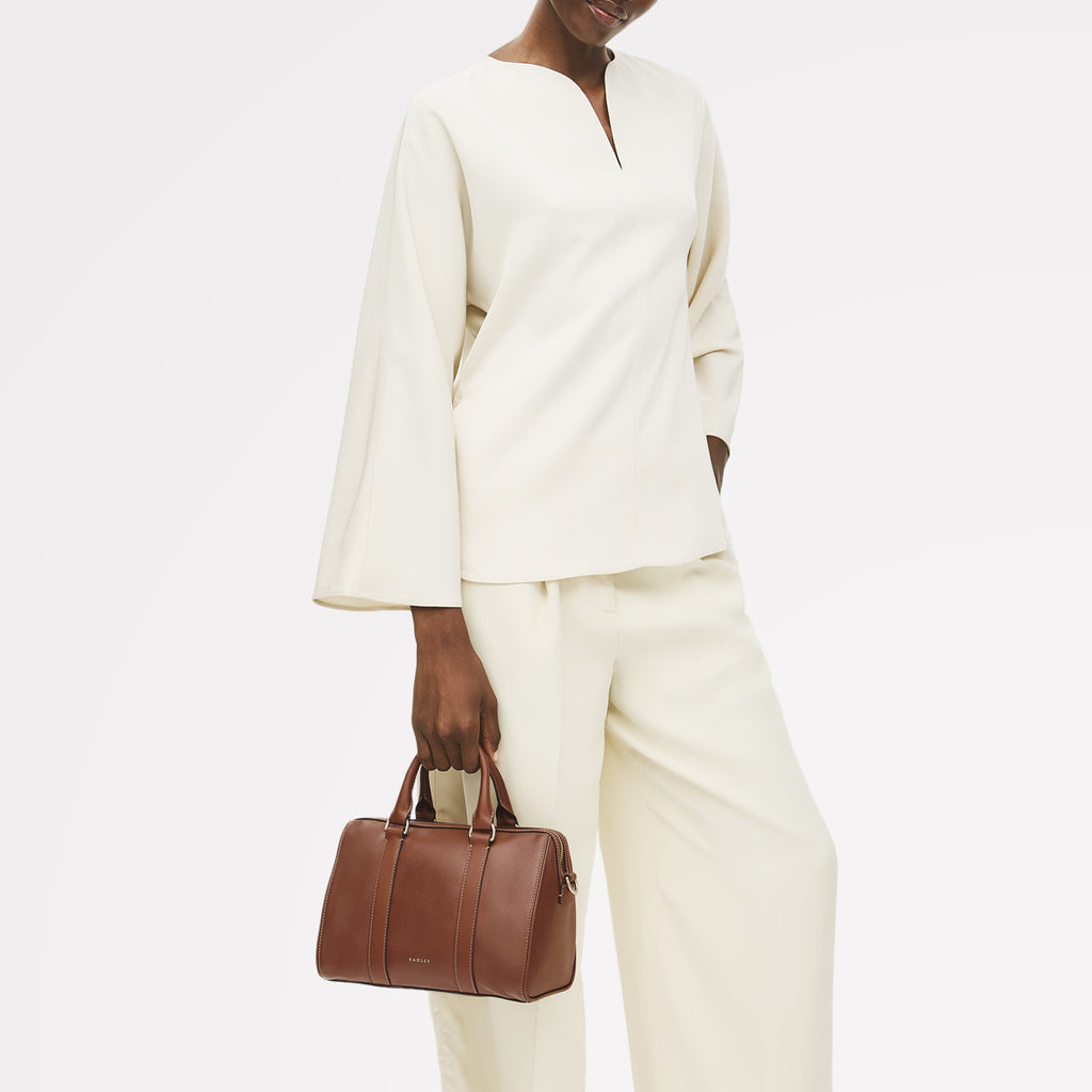 Noble Alley Medium Ziptop Grab Cognac - 113009