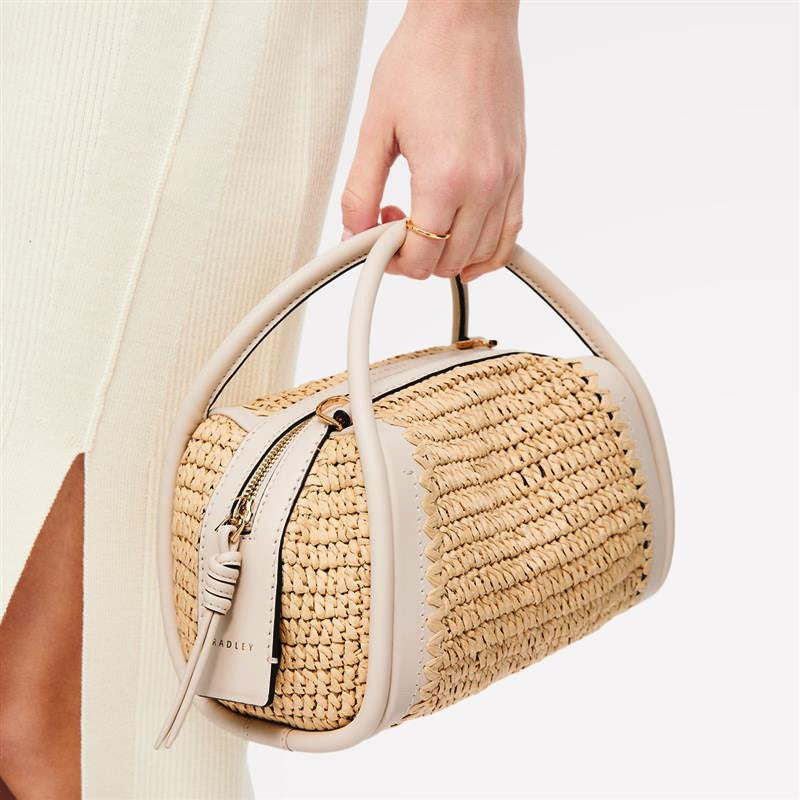The Golborne - Raffia Small Ziptop Grab Natural - 113476