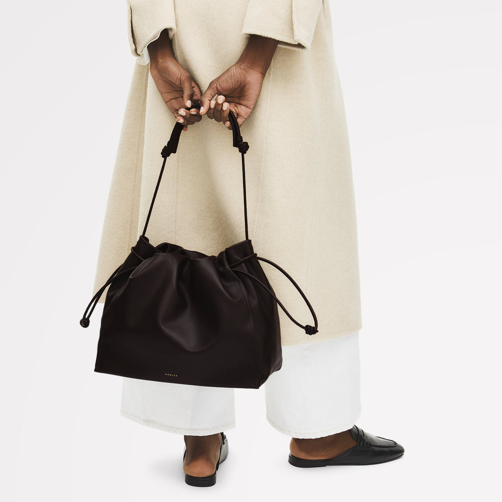 The Roxburgh Large Drawstring Shoulder Dark Oak - 113067