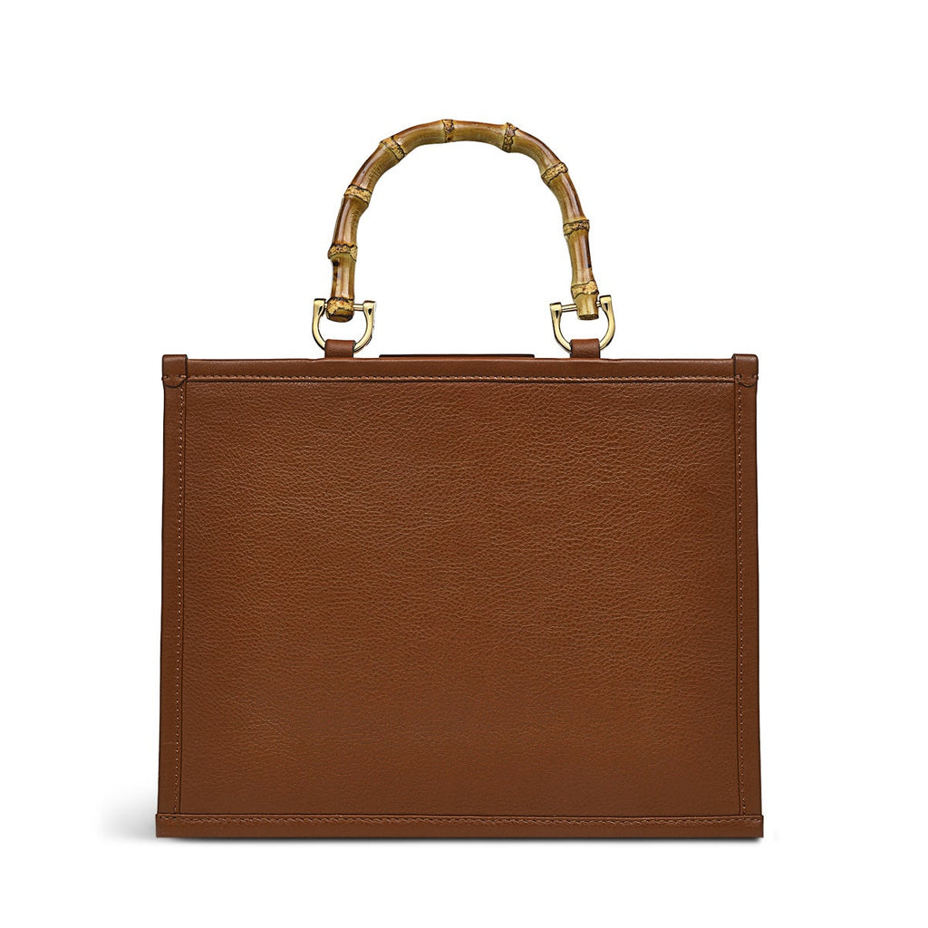 Audley Drive Leather Small Open Top Grab Bag in Tortoise - H1272205