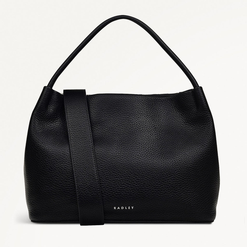 Ivydale Road Leather Medium Ziptop Grab Bag in Black - H1280001