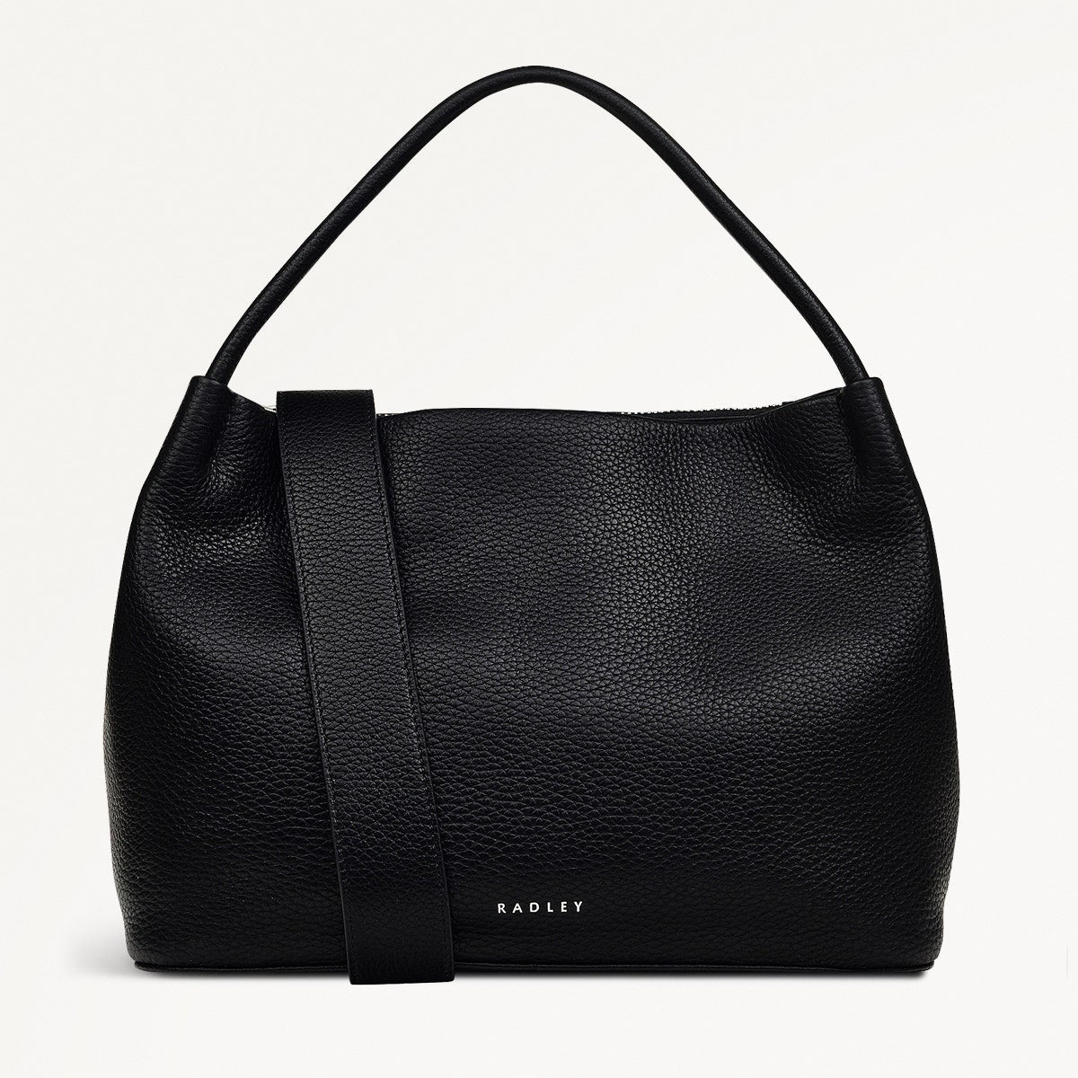 Ivydale Road Leather Medium Ziptop Grab Bag in Black - H1280001