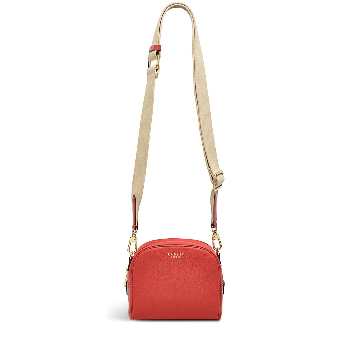 Arden Crescent Leather Small Zip Around Crossbody Bag in Lava - H1305625