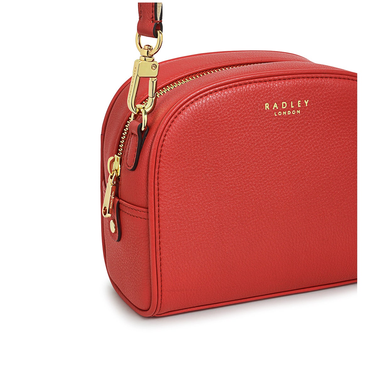 Arden Crescent Leather Small Zip Around Crossbody Bag in Lava - H1305625
