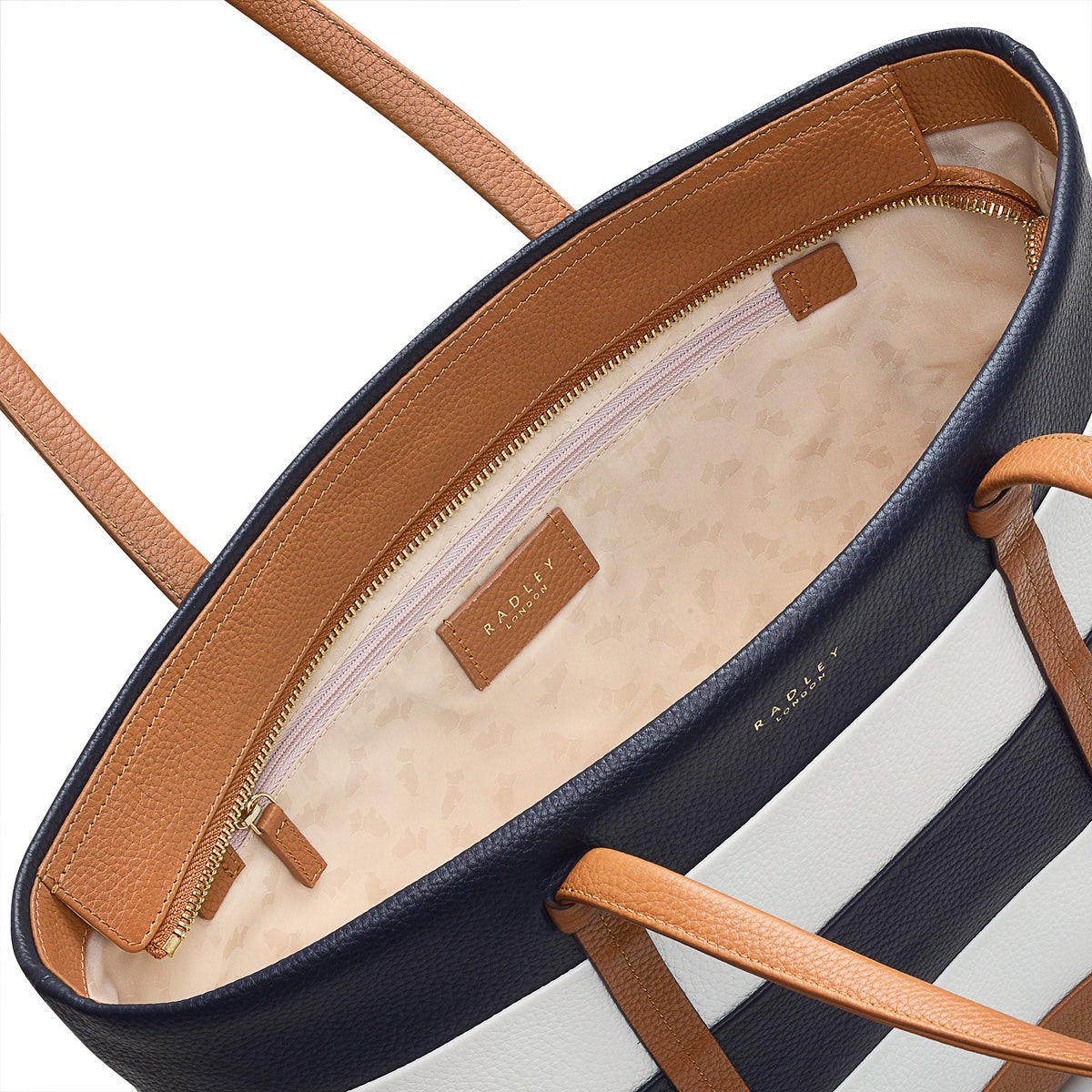 Farringdon Leather Medium Ziptop Tote Bag in Caramel - H1513235