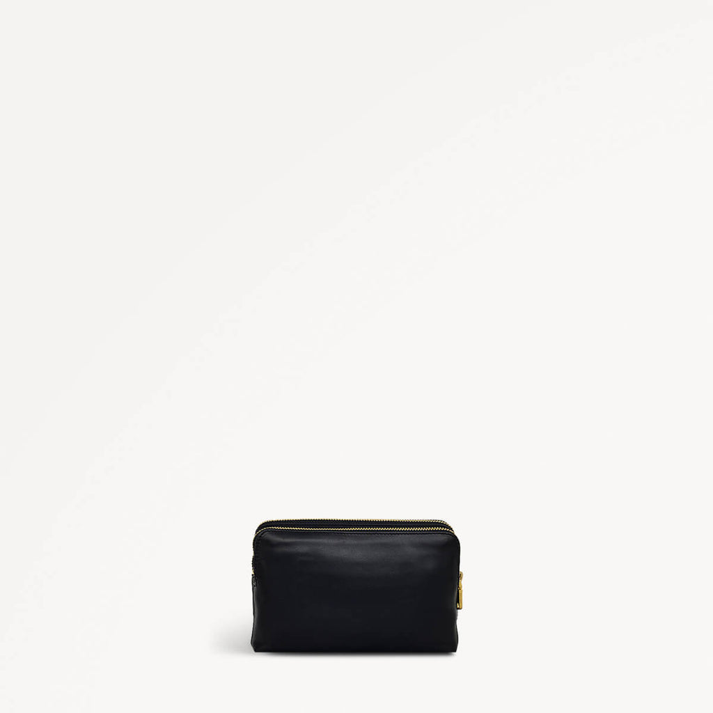 Pockets Leather Small Ziptop Crossbody Bag in Black - H1690001
