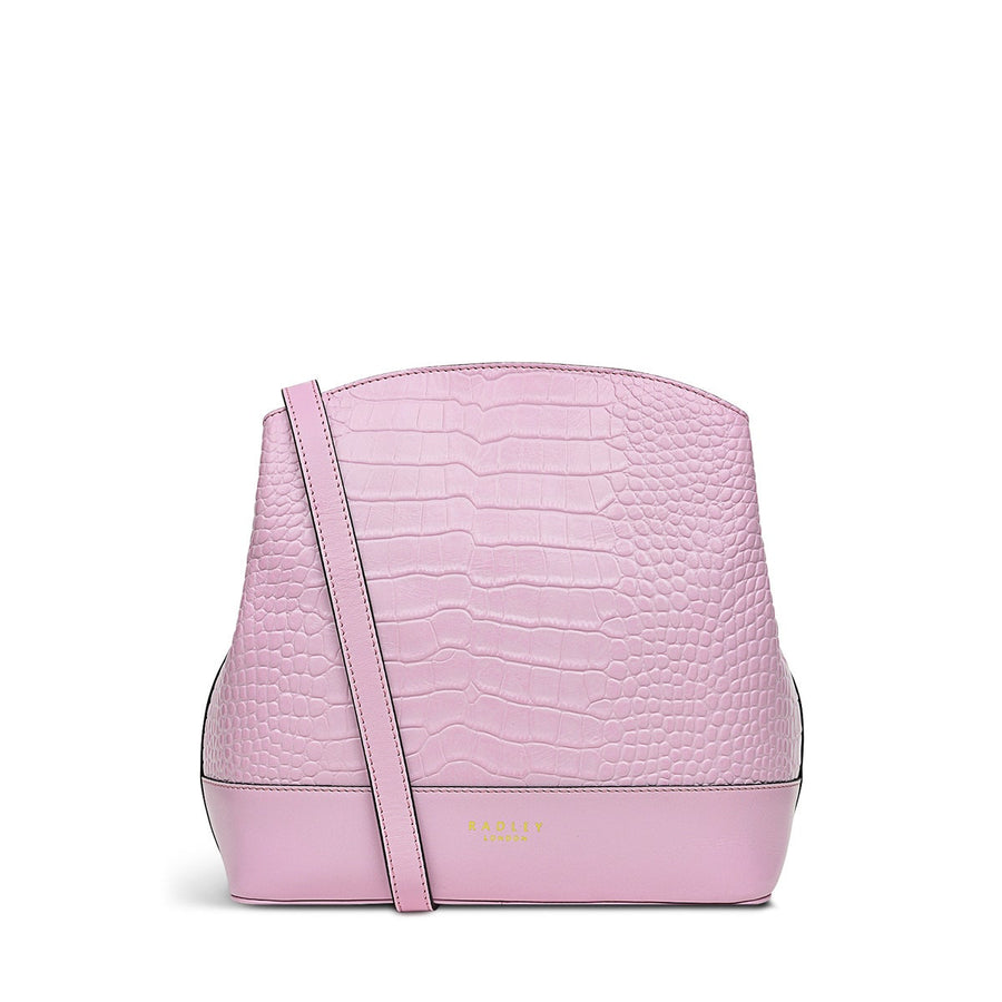 Arrow Road Leather Medium Ziptop Crossbody Bag in Primrose - H1701731