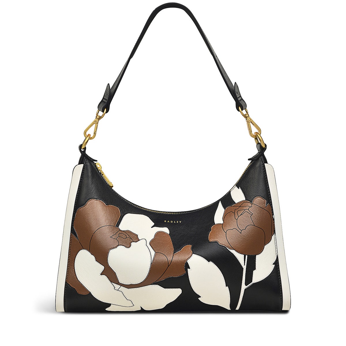 Sloane Street Leather Medium Ziptop Shoulder Bag in Black - H1993109