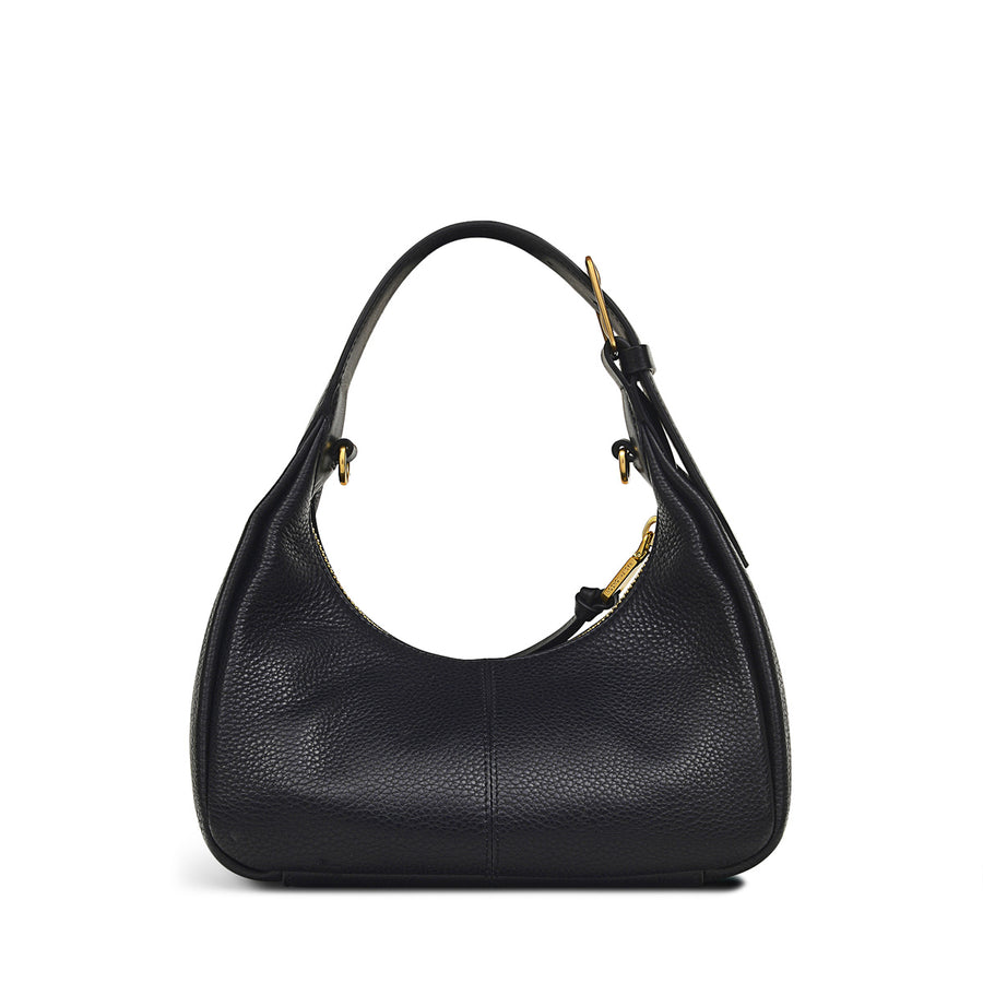 Earl Street Leather Small Ziptop Grab Bag in Black - H1996001