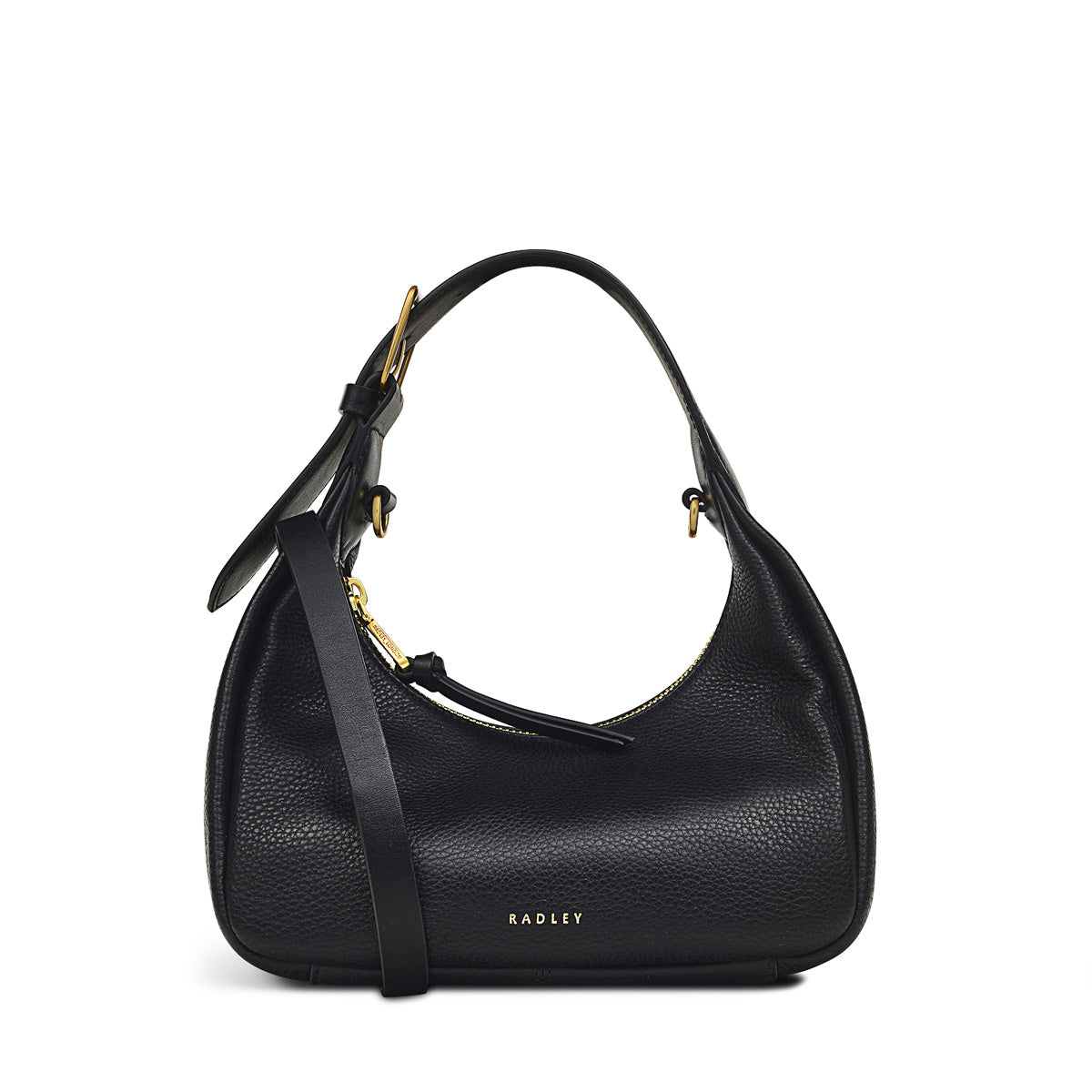Earl Street Leather Small Ziptop Grab Bag in Black - H1996001