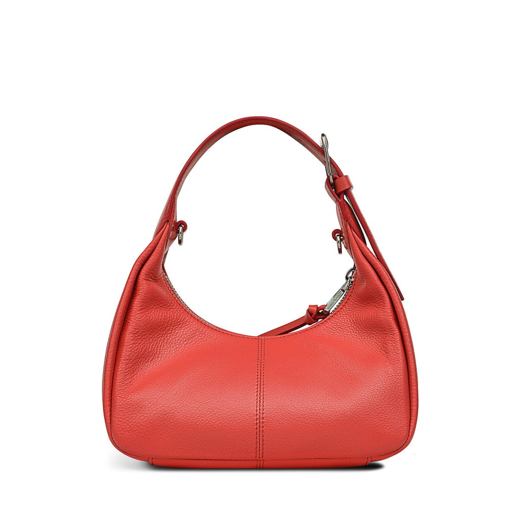 Earl Street Leather Small Ziptop Grab Bag in Lava - H1997625