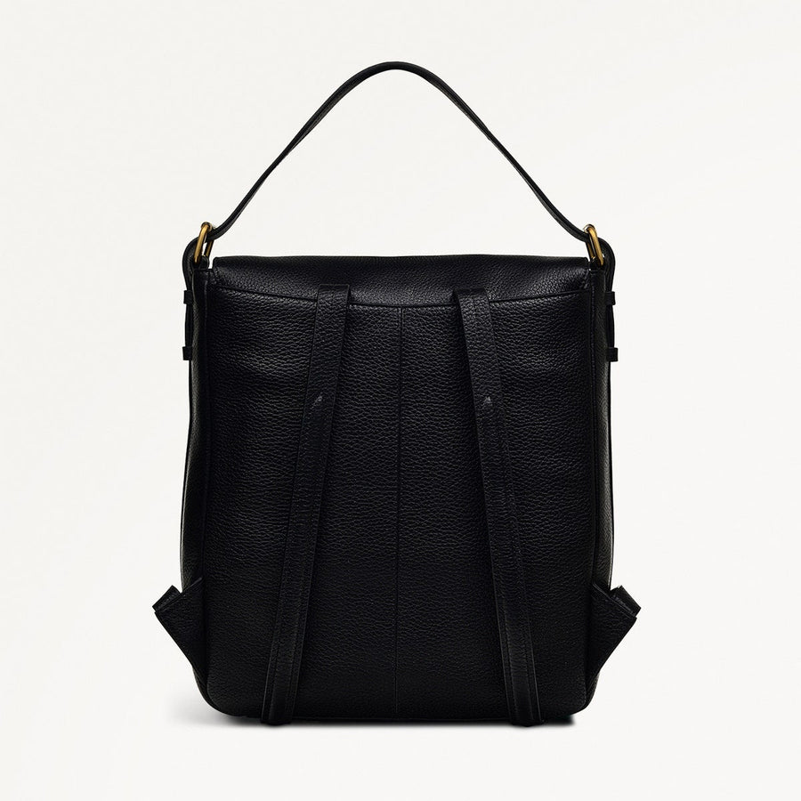 Grafton Street Medium Flapover Backpack Black - H2001001