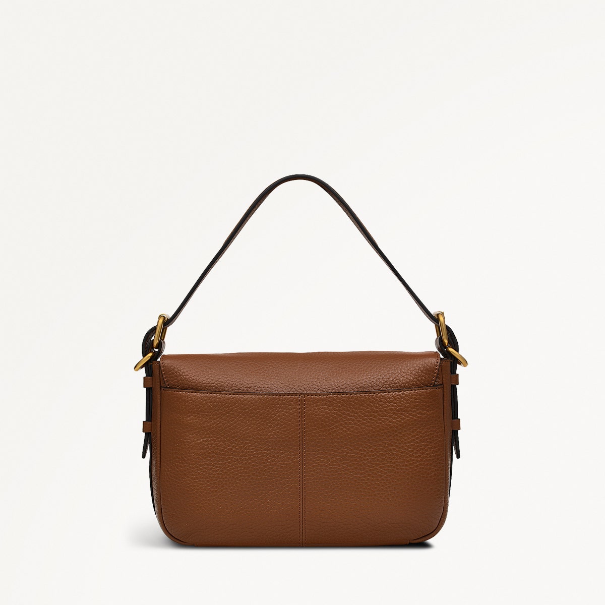 Grafton Street Leather Small Flapover Crossbody Bag in Saddle - H2002211