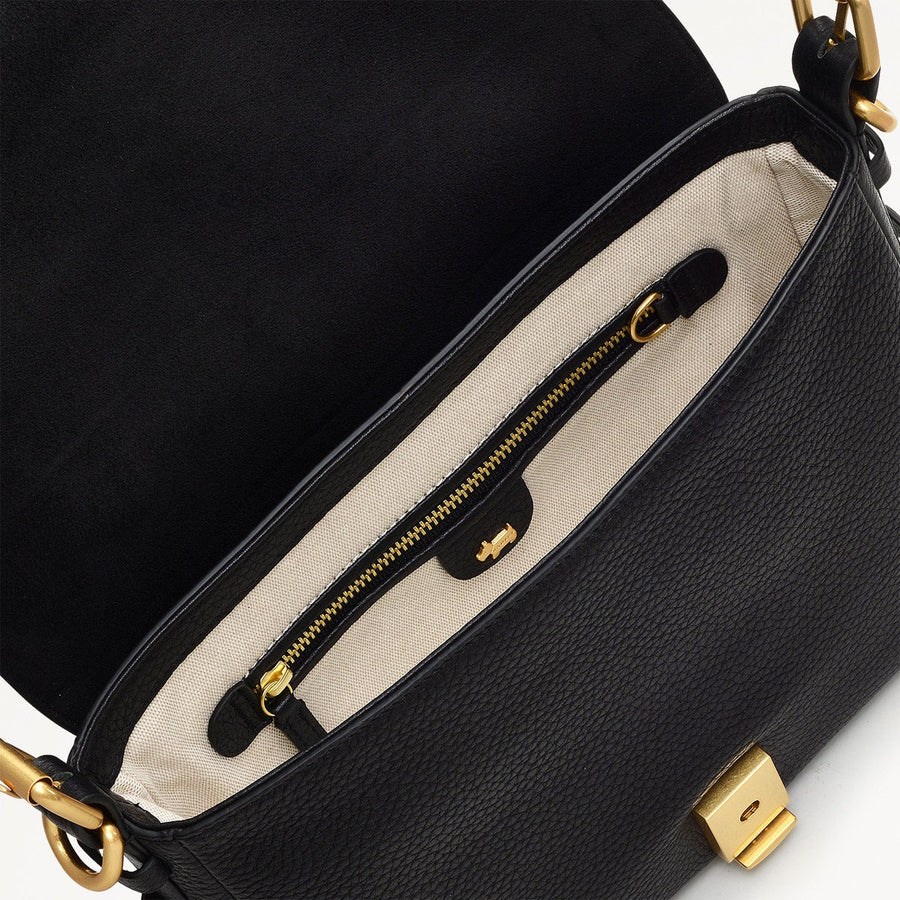 Grafton Street Small Flapover Crossbody Black - H2004001