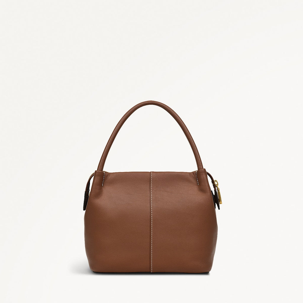 Ivydale Road Leather Small Ziptop Crossbody Bag in Saddle - H2008211