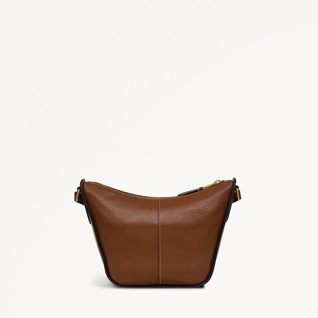 Oak Street Leather Small Ziptop Crossbody Bag in Saddle - H2011211