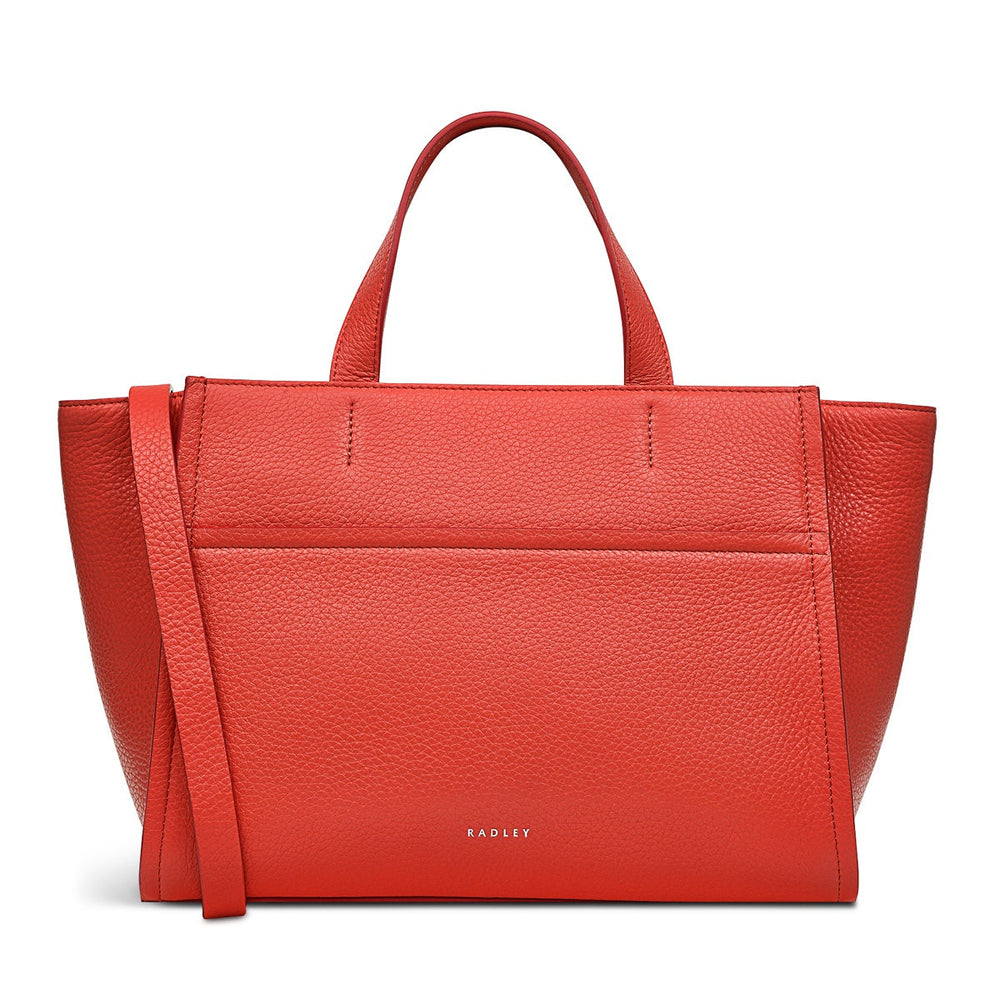 Oak Street Leather Medium Ziptop Grab Bag in Lava - H2020625