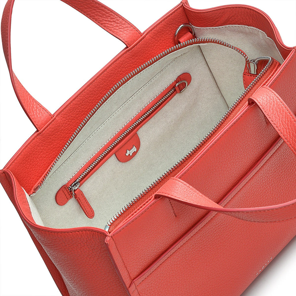 Oak Street Leather Medium Ziptop Grab Bag in Lava - H2020625