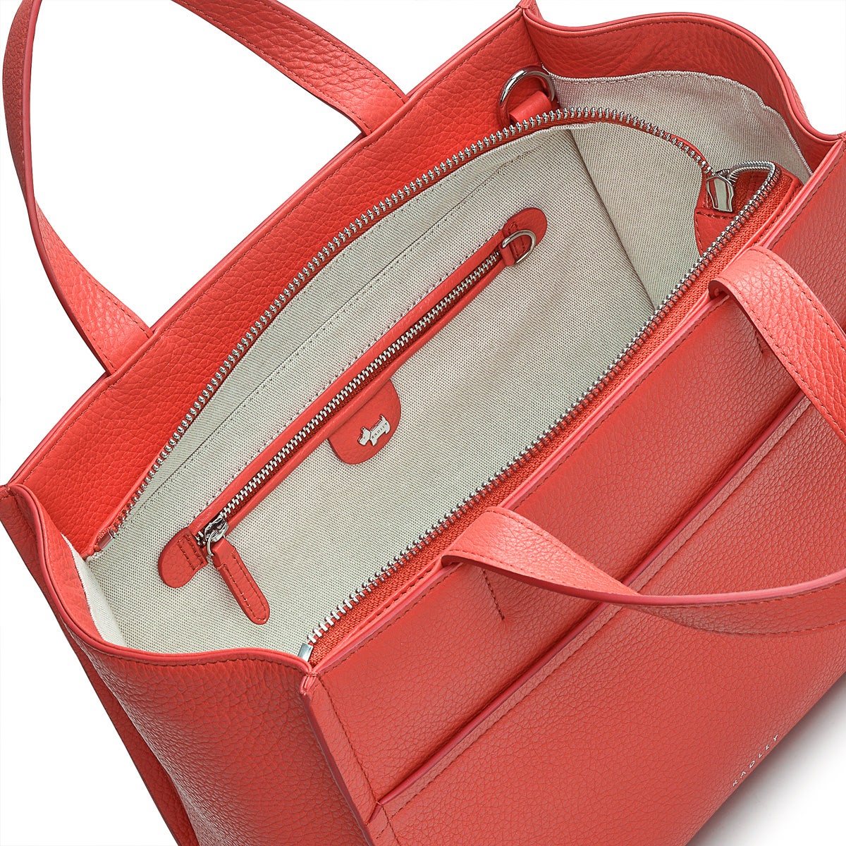Oak Street Leather Medium Ziptop Grab Bag in Lava - H2020625