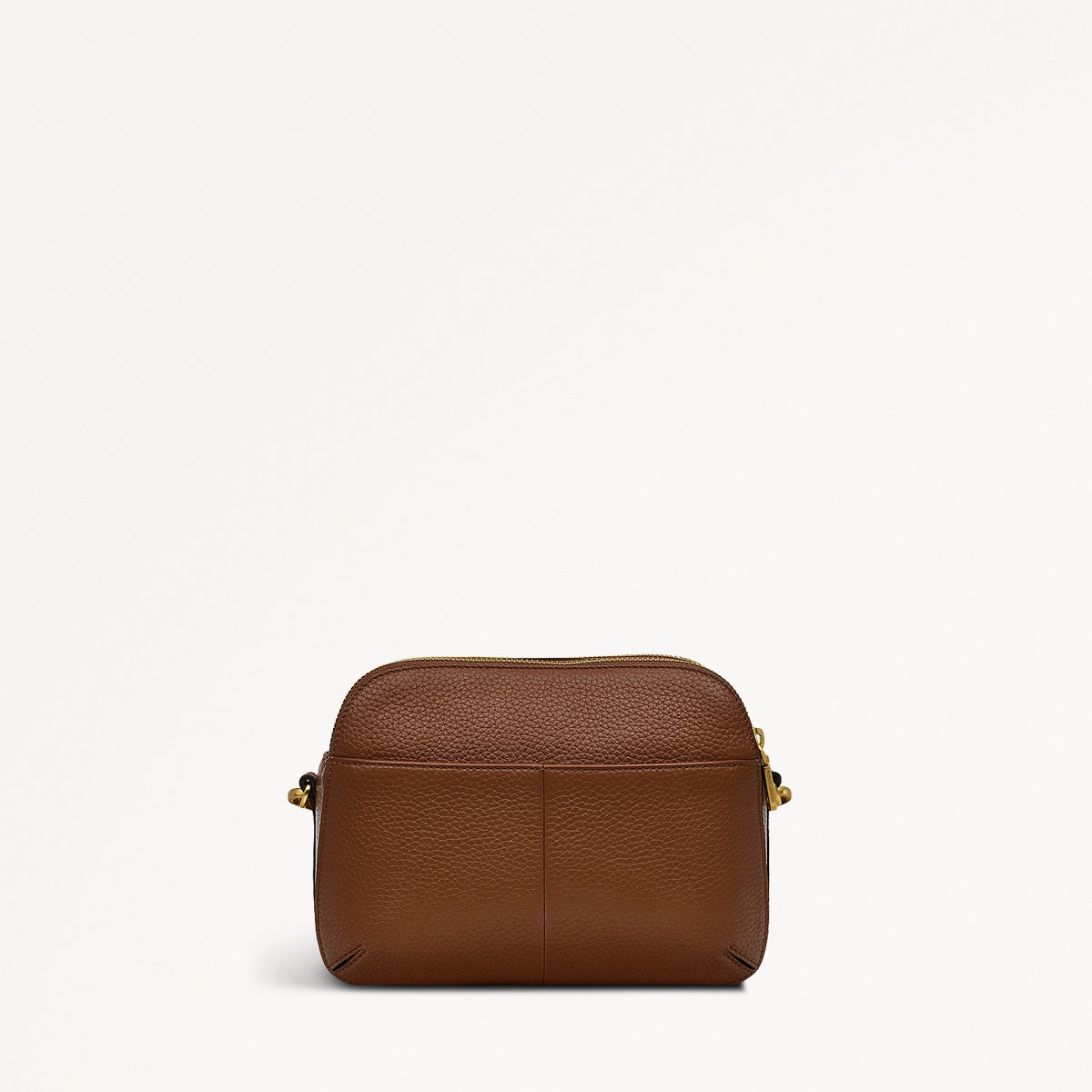 Dukes Place Leather Medium Ziptop Crossbody Bag in Saddle - H2026211