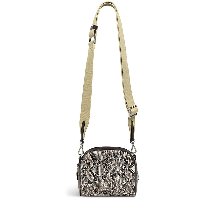 Arden Crescent Leather Small Zip Around Crossbody Bag in Chalk - H2039109