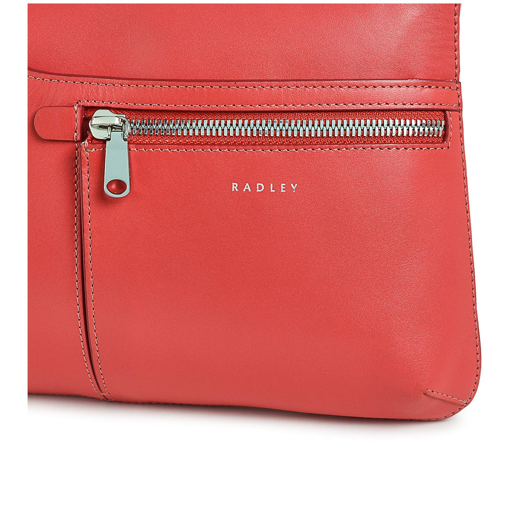 Pockets Leather Small Ziptop Crossbody Bag in Lava - H2043625